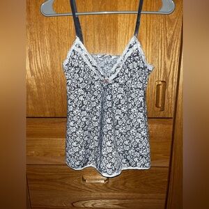 Marilyn Monroe Black & White Floral Lace Trim Cami
